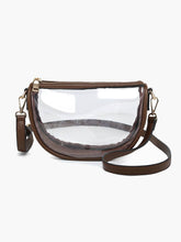 Peyton Clear Banana Crossbody Bag: Black