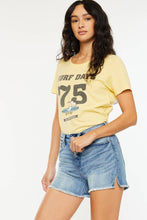 High Rise Side Slit Denim Shorts