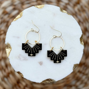 Stella Mini - Matte Black - Aztec Acrylic Earrings