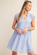 CRINKLE TENCEL FABRIC LINED TIERED DRESS