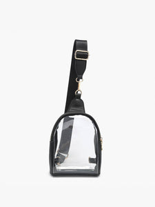 M2436CR Ellen Clear Sling Bag w/ Removable Guitar Strap: Silver