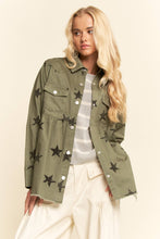 This Star Printed Baby Doll Front Snap Jacket