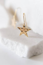 Star earrings 18k gold earring hooks-hypoallergenic