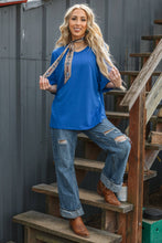 Oversized Relaxed Fit Terry Top: NAVY / L