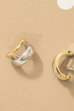 Gold Dipped Two Tone Wide Hoop Earrings