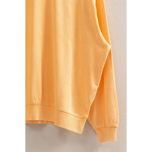 Drop Shoulders Relaxed Crew Neck Sweatshirt: SUNFLOWER