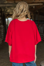 Oversized Relaxed Fit Terry Top: NAVY / L