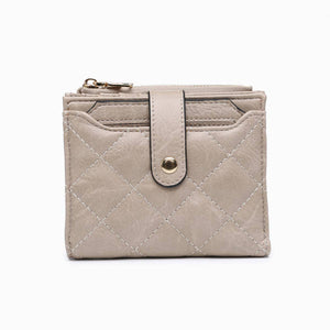 WL2228 Melody Quilted Zip Top Wallet: Khaki
