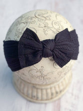 Cable Knit Bow Headbands: Purple