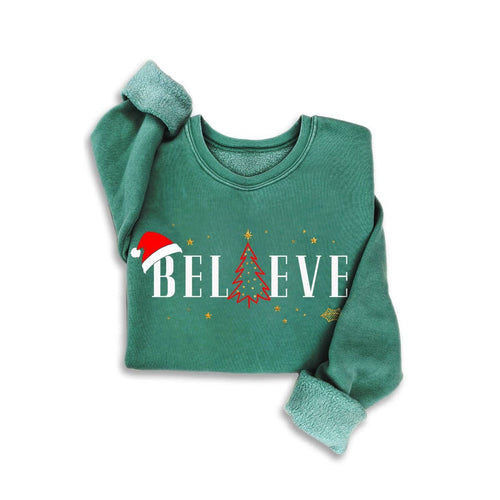 HOLIDAY BELIEVE GLITTER MINERAL SWEATSHIRT