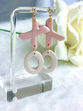 XO Drop Earrings - Powder Pink & Pearl