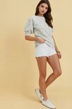 PUFF SLEEVE KNIT SWEATER TOP