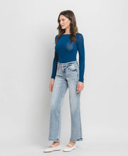 TUMMY CONTROL MID RISE SLIM WIDE LEG JEANS