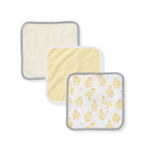 Little Ducks Organic Cotton Washcloths 3 Pack: Double Cream