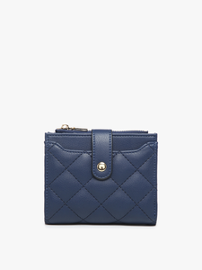 WL2228 Melody Quilted Zip Top Wallet: Grey