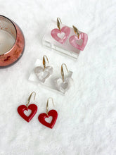 Camille Heart Drop Earrings: Pearl