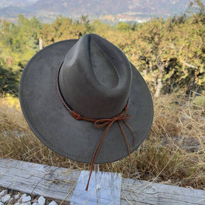 Fashion Classic Wide Brim Suede Hat - Rust