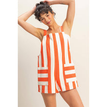 Striped Sleeveless Overall Romper