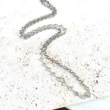 Long Layering Burnished Silver Rolo Chain Necklace