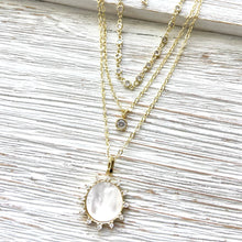 16-18"Crystal Clear Gold Layering Necklace