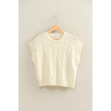 Sleeveless Oversized Cable Knit Sweater Vest