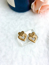 Sylvie Double Heart Earrings: Cherry