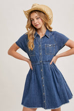 Denim Button Down Shirt Mini Dress