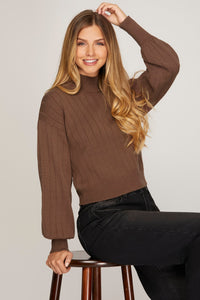 Long Sleeve Mock Neck Sweater Top