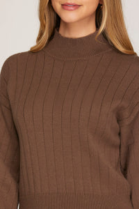 Long Sleeve Mock Neck Sweater Top