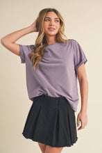 Mali Baby Tee Short Sleeve Top: Plum