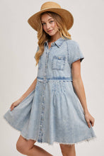 Denim Button Down Shirt Mini Dress