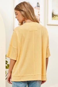 Half Sleeve Relaxed Pocket Blouse: Mint Green / S