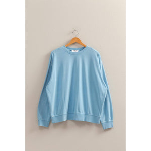 Drop Shoulders Relaxed Crew Neck Sweatshirt: SUNFLOWER