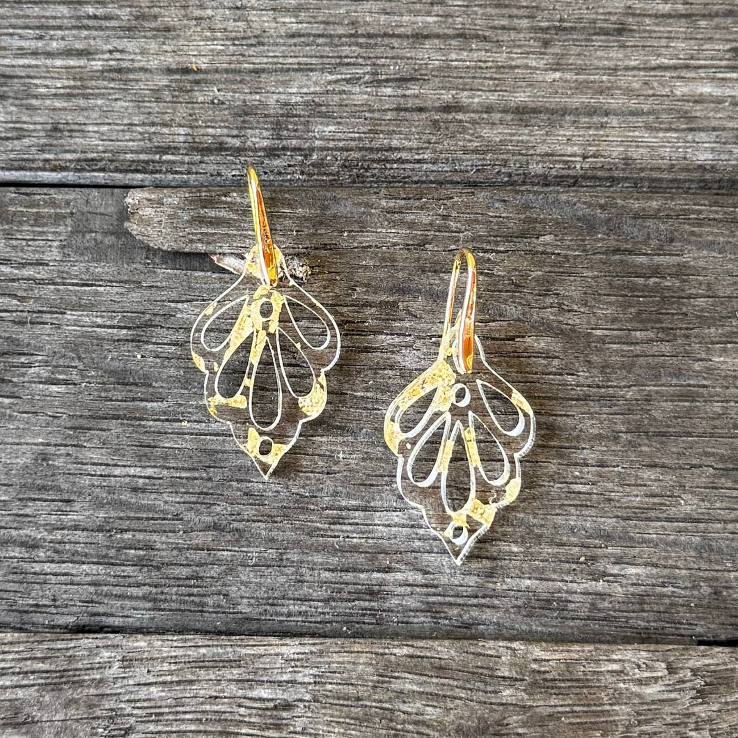 Bella - Gold Flake - Acrylic Earrings