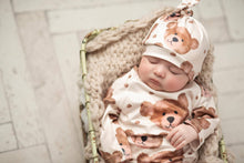 Infant Brown Teddy Bear Baby Gown: 0-3 Months