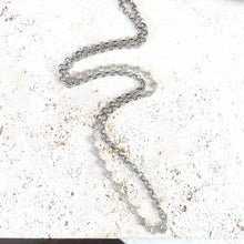Long Layering Burnished Silver Rolo Chain Necklace