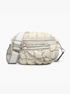 Mabel Quilted Nylon Belt Bag w/ Guitar Strap: Pewter