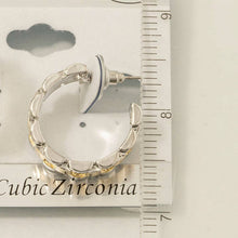 Gold Plated Two Tone Watch Chain Hoop Earrings