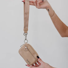 Nelly Nylon Card Wallet Wristlet: Checkered White/Black