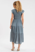 Smocked Tiered Midi Dress - Dark Teal