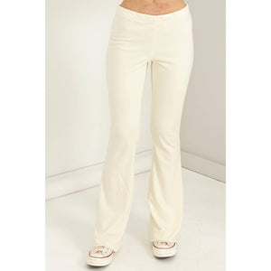 Mid-Rise Flare Lounge Pants - Ivory