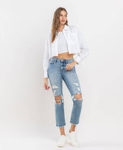 HIGH RISE SLIM STRAIGHT JEANS