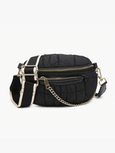 Mabel Quilted Nylon Belt Bag w/ Guitar Strap: Pewter