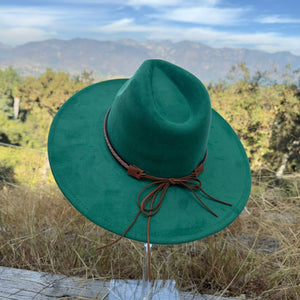 Fashion Classic Wide Brim Suede Hat - Rust