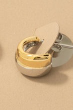 Gold Dipped Two Tone Layered Hoop Earrings