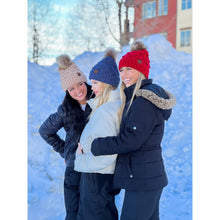 Bobble Knit Fur Pom C.C Beanie: Ginger Brown