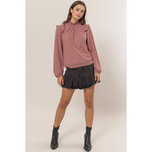 Lurex Mesh Ruffle Blouse