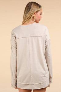 Plus Mineral Washed Cotton Comfy Knit Top