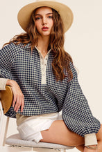 Unique Two Tone Textured Snap Button Front Top