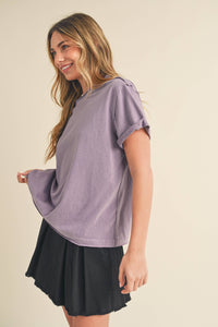 Mali Baby Tee Short Sleeve Top: Plum